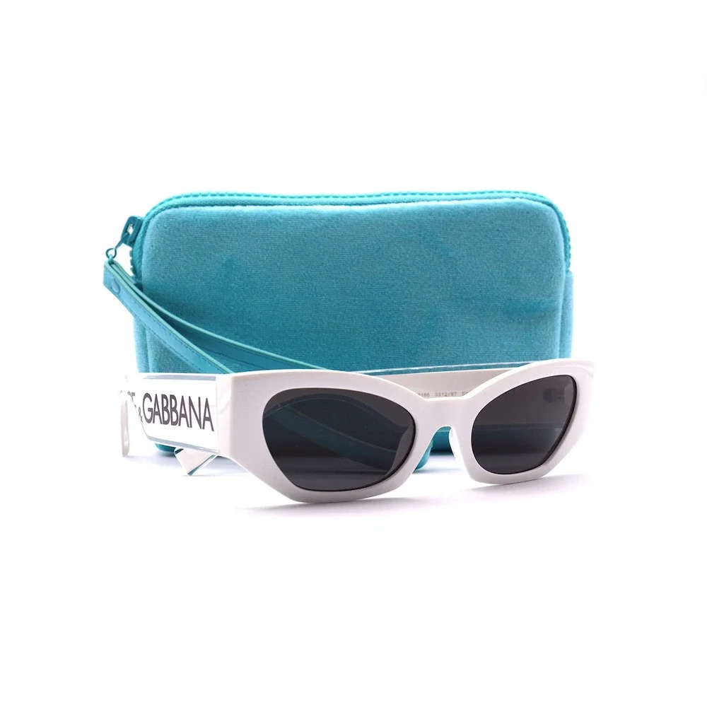 DOLCE&GABBANA DG6186 WHITE DARK GREY LENS AUTHENTIC SUNGLASSES